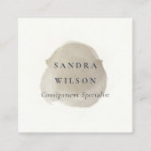 ELEGANT FAUX SILVER BLACK BRUSH STROKE MODERN VIERKANTE VISITEKAARTJE (Voorkant)