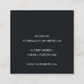 ELEGANT FAUX SILVER BLACK BRUSH STROKE MODERN VIERKANTE VISITEKAARTJE (Achterkant)