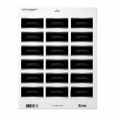 Elegant Faux Silver Black Sjabloon Glamor Modern Etiket (Full Sheet)