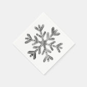 Elegant Faux Silver Diamonds Snowflake Kerstmis Servet (Hoek)