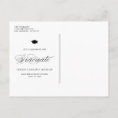 Elegant Faux Silver Foil Confetti Afstuderen Uitnodiging Briefkaart (Achterkant)
