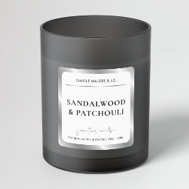 Elegant Faux Silver Foil Moderne Candle Packaging Vierkante Sticker