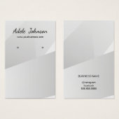 Elegant Faux Silver Geometric Earring Card Visitekaartje (Voorkant /achterkant)