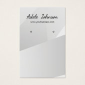 Elegant Faux Silver Geometric Earring Card Visitekaartje (Voorkant)