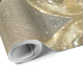 Elegant Faux Silver Gold-script kerst Cadeaupapier (Rol Hoek)