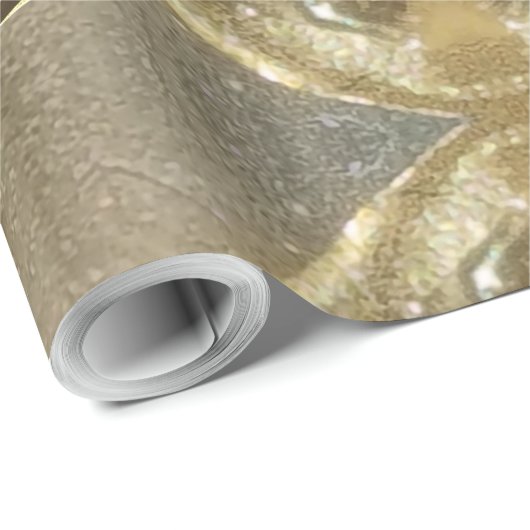 Elegant Faux Silver Gold-script kerst Cadeaupapier (Rol Hoek)