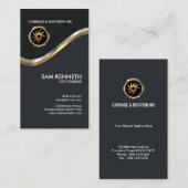 Elegant Faux Silver Gold Waves CEO Founder Visitekaartje (Voorkant / Achterkant)