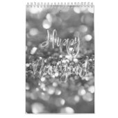 Elegant Faux Silver Gray Script Typography Modern Kalender (Hoes)