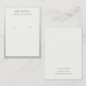 ELEGANT FAUX SILVER GRENS FOLIE EARRING DISPLAY VISITEKAARTJE (Voorkant / Achterkant)