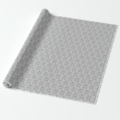 Elegant Faux Silver Grey Stars Pattern Cadeaupapier (Uitgerold)