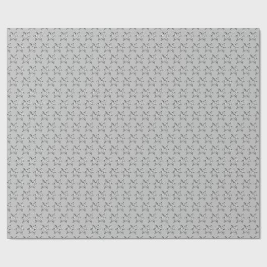 Elegant Faux Silver Grey Stars Pattern Cadeaupapier (Vlak)