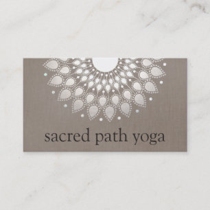 Elegant Faux Silver  Lotus Mandala Visitekaartje