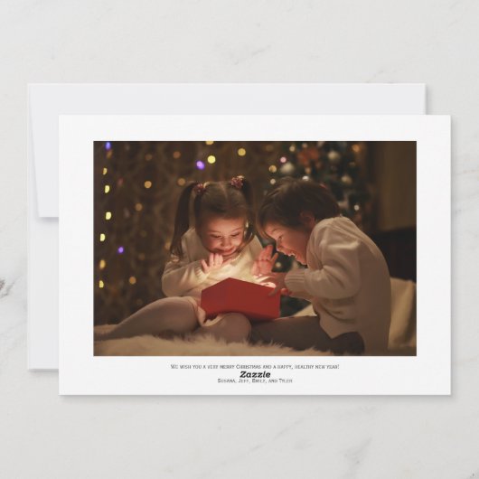 Elegant Faux Silver Merry Kerstfeestdag Feestdagenkaart (Achterkant)