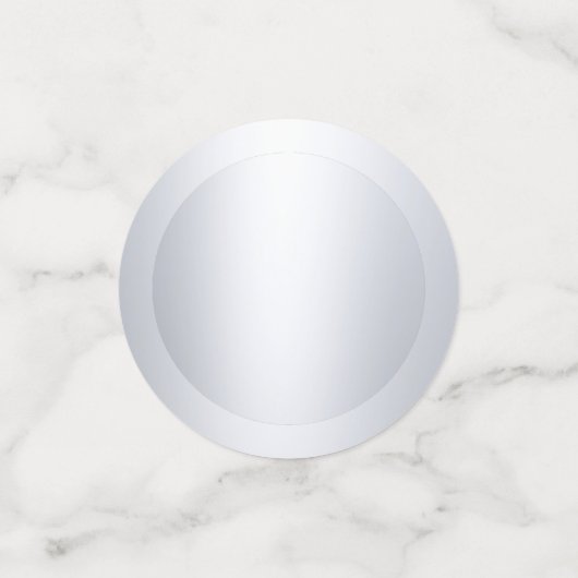 Elegant Faux Silver Metallic look Moderne Sjabloon Confetti (Kleine voorkant)