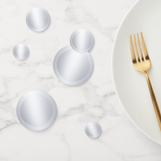 Elegant Faux Silver Metallic look Moderne Sjabloon Confetti (Groep)