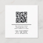 Elegant Faux Silver Modern chic typografie script Vierkante Visitekaartje (Achterkant)