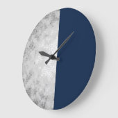 elegant faux Silver & Navy blue, grote klok (Hoek)