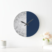 elegant faux Silver & Navy blue, grote klok (Huis)