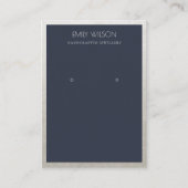 ELEGANT FAUX SILVER NAVY GRORDER EARRING DISPLAY VISITEKAARTJE (Voorkant)