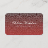 Elegant Faux Silver Ornamental Pattern Script Visitekaartje (Voorkant)