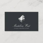Elegant Faux Silver Piano Teacher of Pianist Visitekaartje (Voorkant)