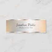 Elegant Faux Silver Professionele Sjabloon Modern Mini Visitekaartje (Voorkant)
