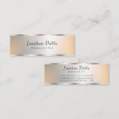 Elegant Faux Silver Professionele Sjabloon Modern Mini Visitekaartje (Voorkant / Achterkant)