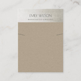 ELEGANT FAUX SILVER RUSTIC KRAFT KETTING DISPLAY VISITEKAARTJE