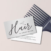 Elegant Faux Silver Scissors Hair Stylist Visitekaartje