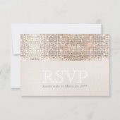 Elegant Faux Silver Sequins Beige Kijk RSVP (Voorkant)