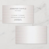 Elegant Faux Silver Shiny Modern Plain Luxury Chic Visitekaartje (Voorkant / Achterkant)