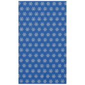Elegant Faux Silver Snowflakes Blue Kerstmis Tafelkleed (Voorkant)