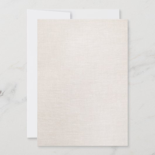 Elegant Faux Silver Striped Beige Linen look Kaart (Achterkant)