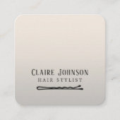 Elegant Faux Silver Zwart Haar Pin Haarstylist Vierkante Visitekaartje (Voorkant)