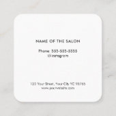 Elegant Faux Silver Zwart Haar Pin Haarstylist Vierkante Visitekaartje (Achterkant)