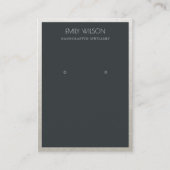 ELEGANT FAUX SILVER ZWARTE GRENS EARRING DISPLAY VISITEKAARTJE (Voorkant)