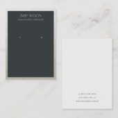 ELEGANT FAUX SILVER ZWARTE GRENS EARRING DISPLAY VISITEKAARTJE (Voorkant / Achterkant)