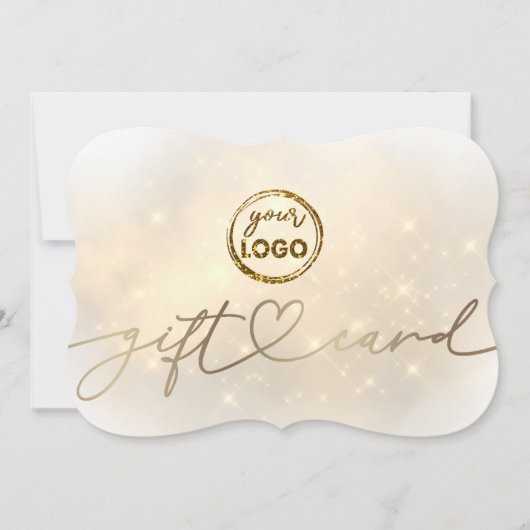 elegant faux spaart je logo cadeaukaart kaart (Voorkant)