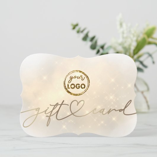 elegant faux spaart je logo cadeaukaart kaart (Staand voorkant)