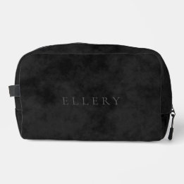 Elegant Faux Stamp on Mottled Black Toilettasje