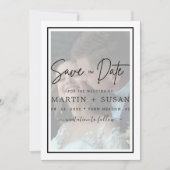 Elegant Faux Vellum Effect 2 Foto Lijst Wedding Save The Date (Voorkant)