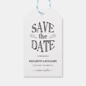 Elegant Faux Vellum Effect Foto slaat de datum op Cadeaulabel (Achterkant)