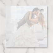 Elegant Faux Vellum Effect Overlay Foto bruiloft Bedankjes Labels (Achterkant)