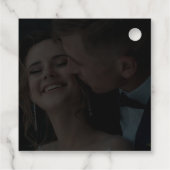 Elegant Faux Vellum Effect Overlay Foto bruiloft Bedankjes Labels (Achterkant)