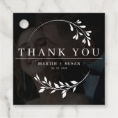 Elegant Faux Vellum Effect Overlay Foto bruiloft Bedankjes Labels (Voorkant)