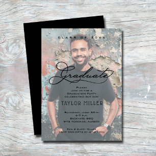 Elegant Faux Vellum foto Afstuderen Kaart