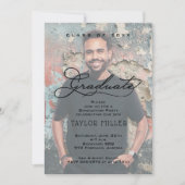 Elegant Faux Vellum foto Afstuderen Kaart (Voorkant)