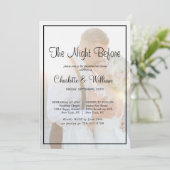 Elegant Faux Vellum Overlay Photo Rehearal Dinner Kaart (Staand voorkant)