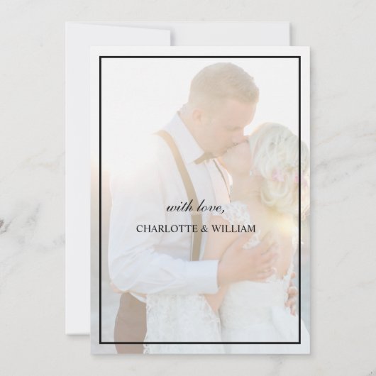 Elegant Faux Vellum Overlay Photo Rehearal Dinner Kaart (Achterkant)