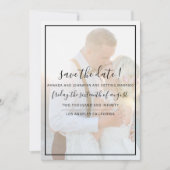 Elegant Faux Vellum Overlay Photo Wedding Save The Save The Date (Voorkant)